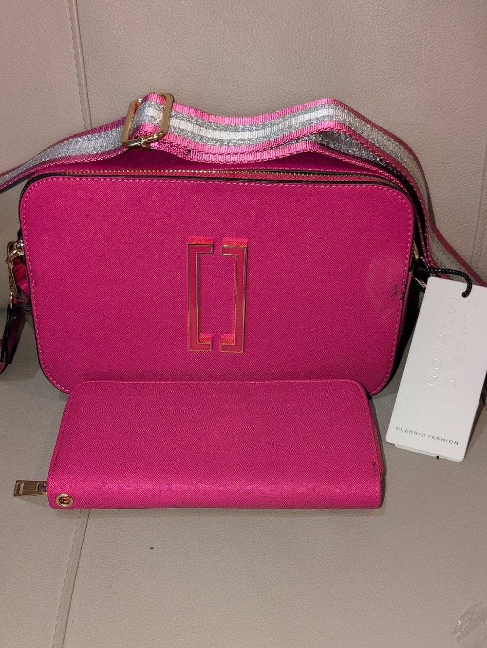 Women's Crossbody Bag & Wallet Set - Hot Pink - NWT